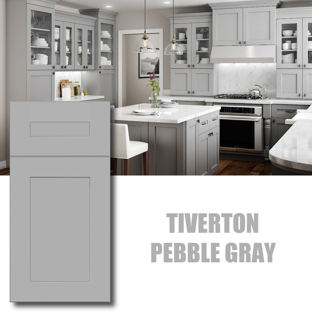 Distinctive Kitchen Cabinets | Tiverton Pebble Gray Painted Shaker ...